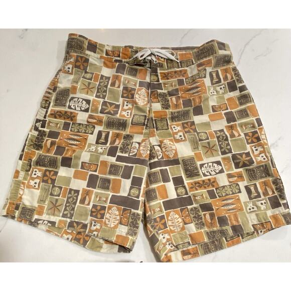 SHAG Board Shorts Toes On The Nose 34 Tiki Swim Trunks Josh Agle Aloha Surf Mcm - Picture 1 of 8